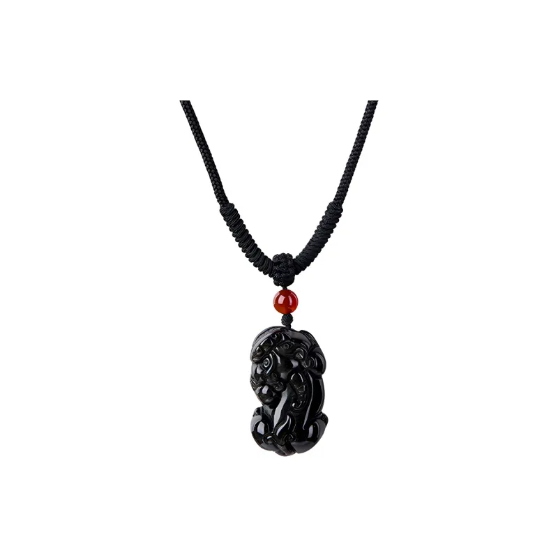 Stone Notes Obsidian Necklaces Unisex-0