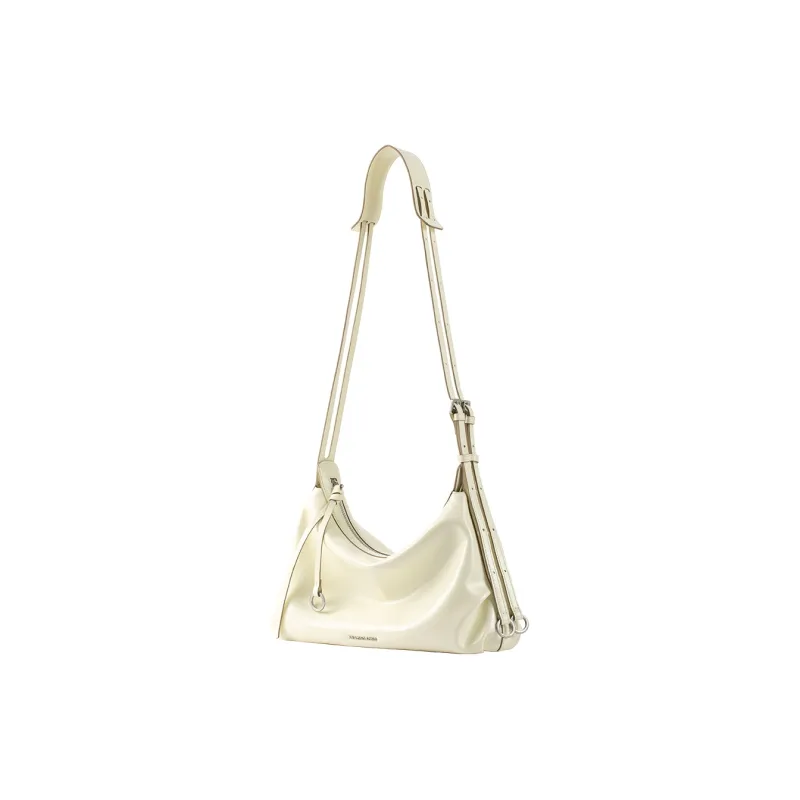 AMAZING SONG Cow Leather Shoulder Bag Regular Women's Dark Chocolates/Cream Yellow/Elegant Black-2