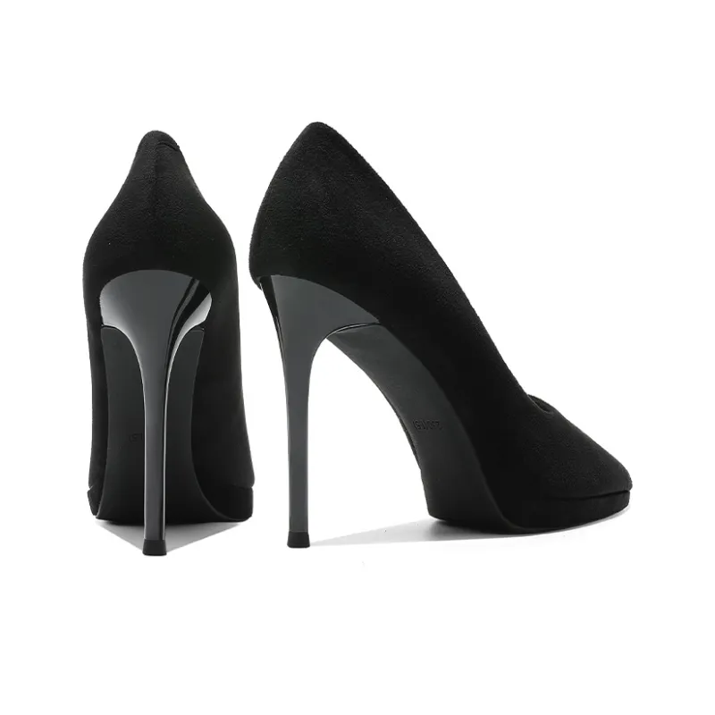 GOSO Slim Heel High Heels Women's Black-3