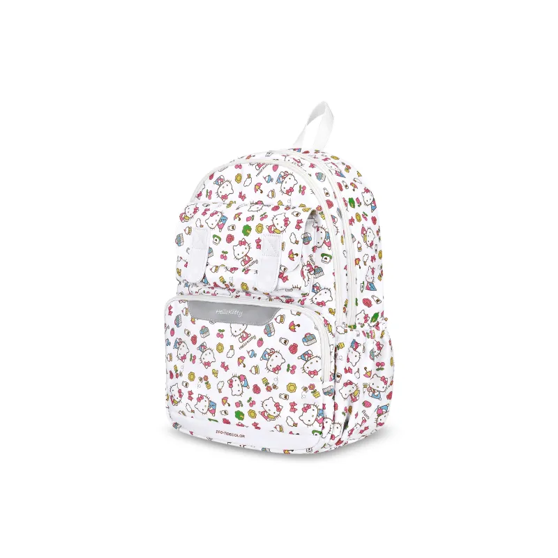 Zgo Sanrio Collaboration Hello Kitty Polyester Attractive Backpack Tubas Women's White Color Printing-2