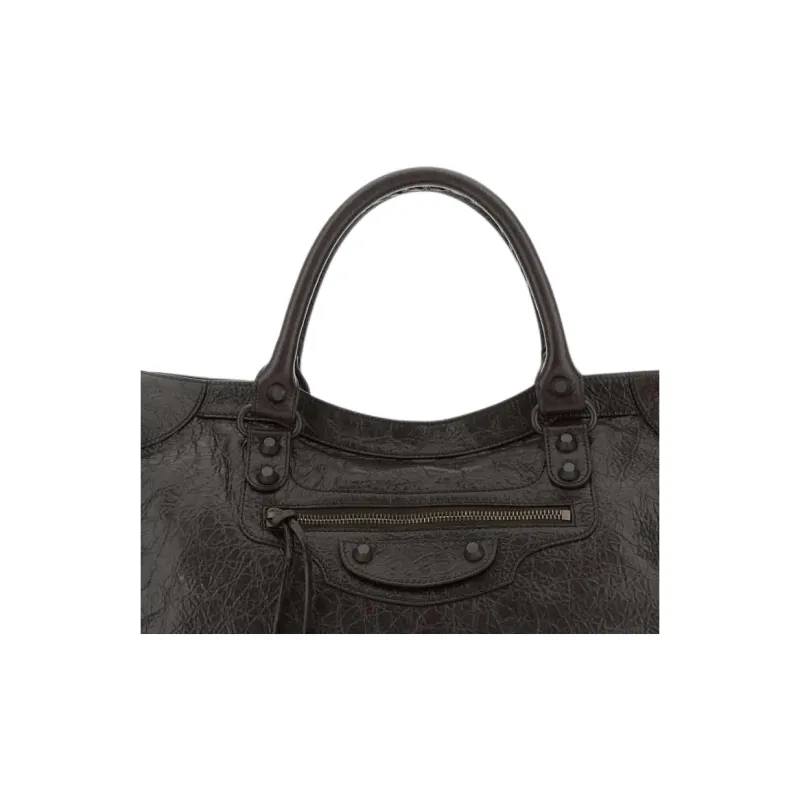 Balenciaga Le City Leather Tote Bag, Shopping Bag, Shoulder Bag, Handbag Medium Size Women's Dark Coffee-3