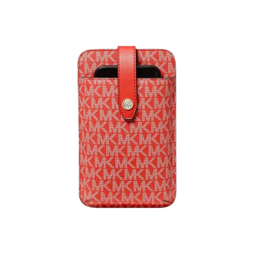 MICHAEL KORS Coated Canvas Cell Phone Pouch Shoulder Bag Crossbody Bag Women's Red