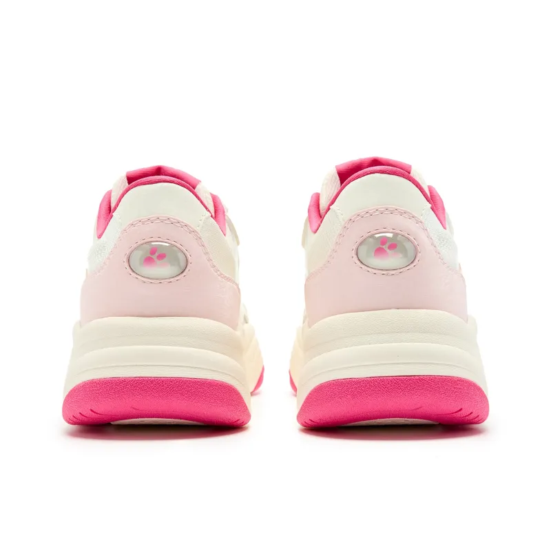 QIAODAN Coverage Slip Resistant Lightweight Low Top Skateboard Shoes Women's Ivory White Frost Pink-4
