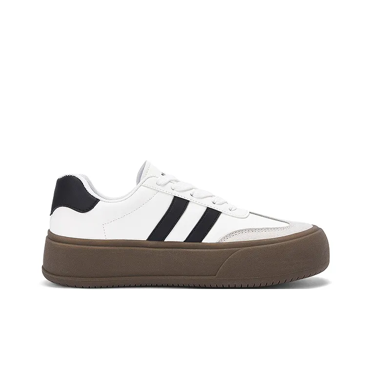 DAPHNE Low Top Skateboard Shoes Women's White Gray-2