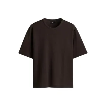 H&M T Shirts Men Dark Brown