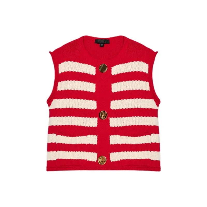 ZARA Tank Tops Women's White/Red-0