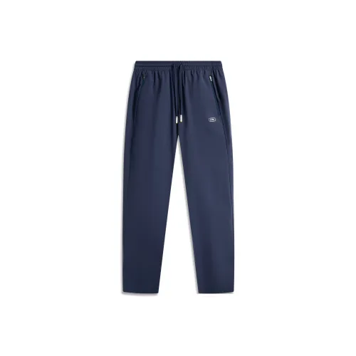 LiNing Sports Life Collection Knitted Sweatpants Men's Dark Ship Blue