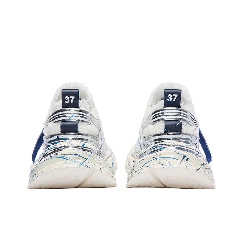SMILEREPUBLIC SKYLINE Cushioning And Breathable Low Top Chunky Sneakers Unisex Silver White-9