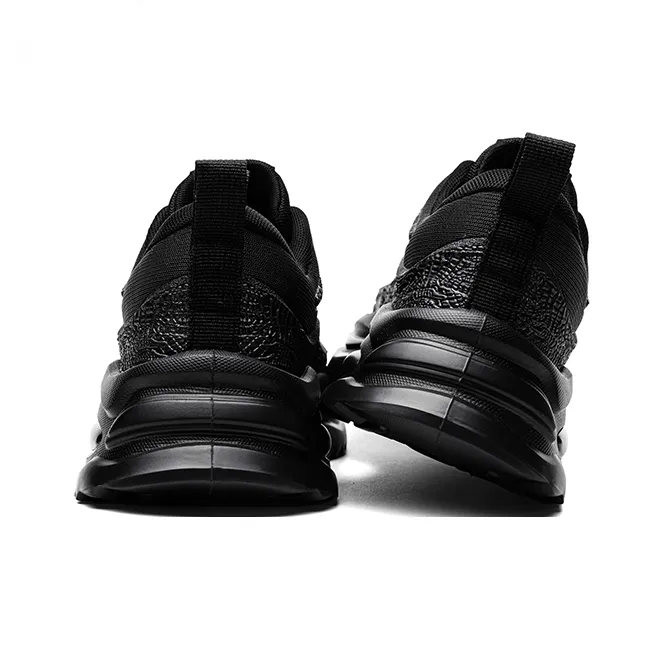 JEEP SPIRIT Shock Absorbers With Slip Resistant And Abrasion Resistant Properties Low Top Chunky Sneakers Men's Black-3