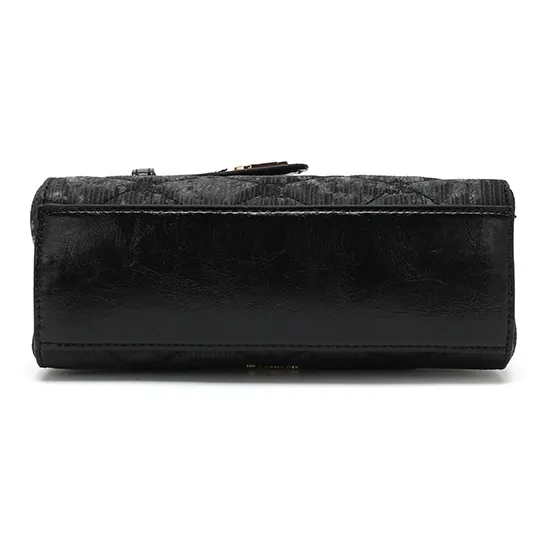 BETTINA VIVIAN PU Kelly Bag, Crossbody Bag, One Shoulder Handbag Women's Black-5