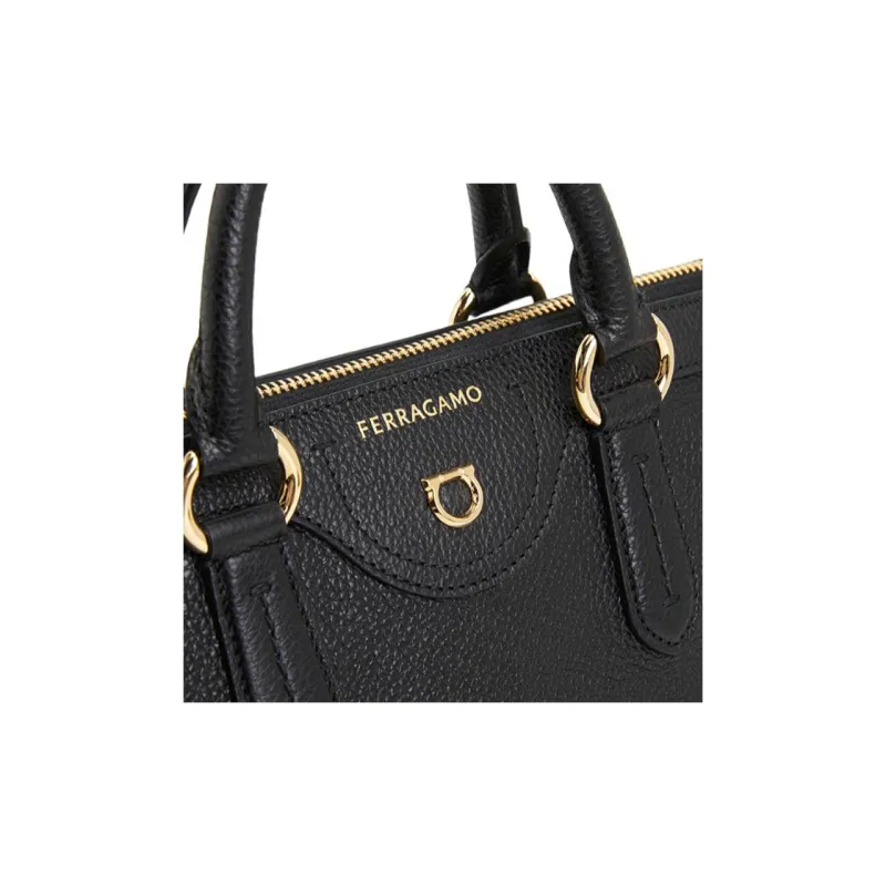 FERRAGAMO Adjustable Strap Tote Bag, Shopping Bag, Shoulder Bag, Crossbody Bag, Handbag Women's Black-6