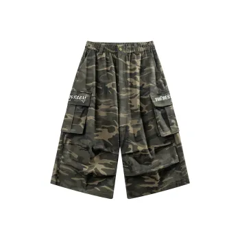 Qnxeey Cargo Shorts Unisex Camouflage
