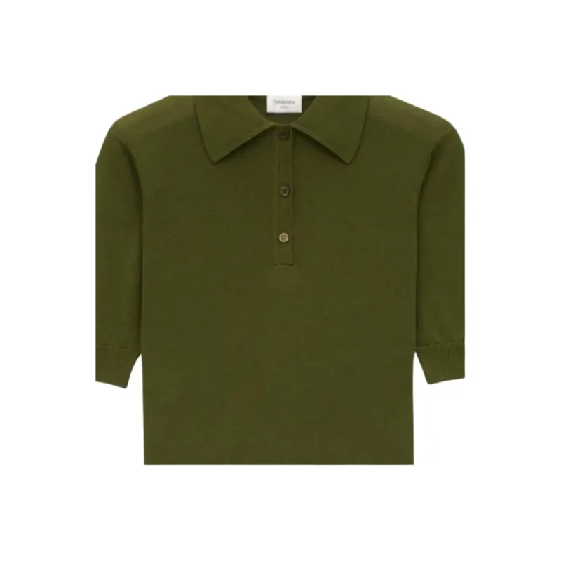 SAINT LAURENT Polo Shirt Women's Green-4