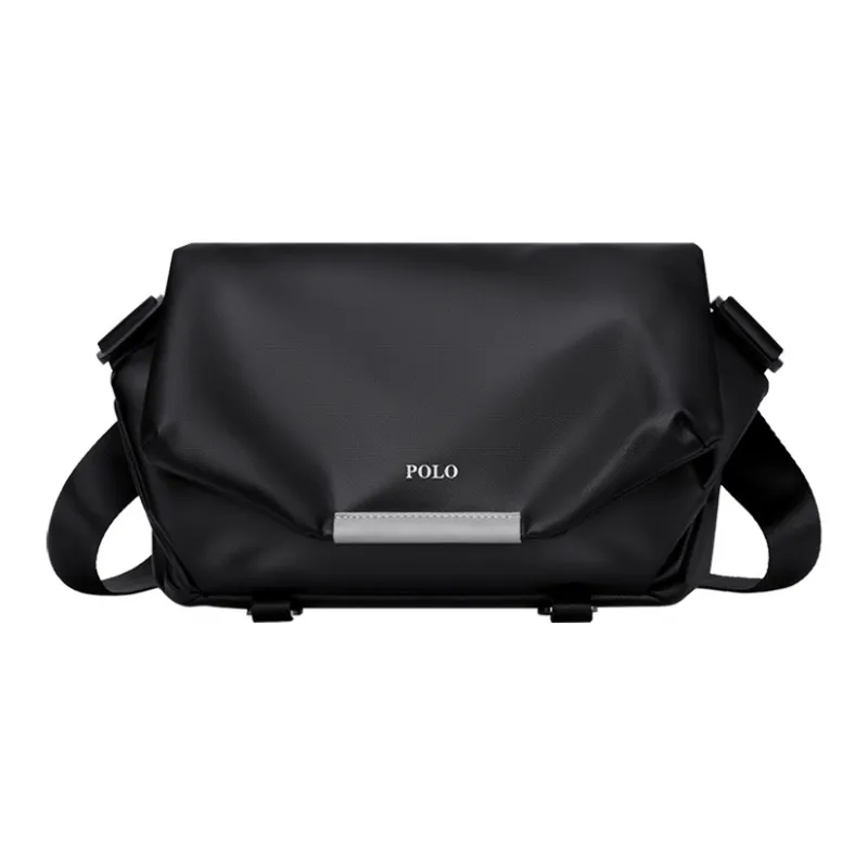 POLO Fabric Messenger Bag, Shoulder Bag, Crossbody Bag Men's Black-6