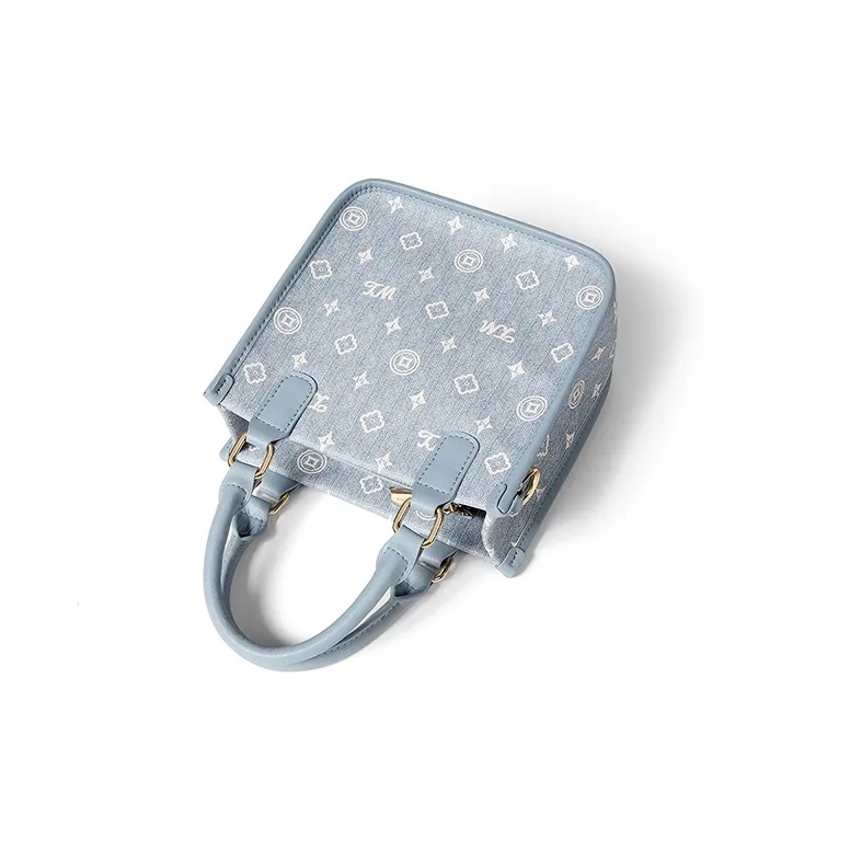 Teenmix PVC Crossbody Bag Small Square Bag Shoulder Bag Handbag Regular Women's Coffee/Ecru/Sky Blue-19