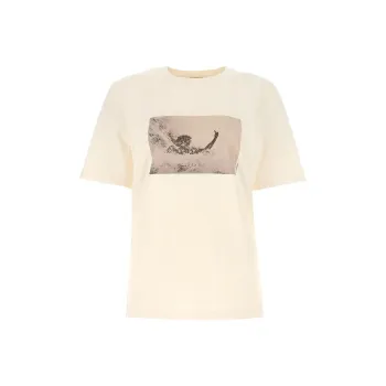 SAINT LAURENT T Shirts Women's Beige Yellow