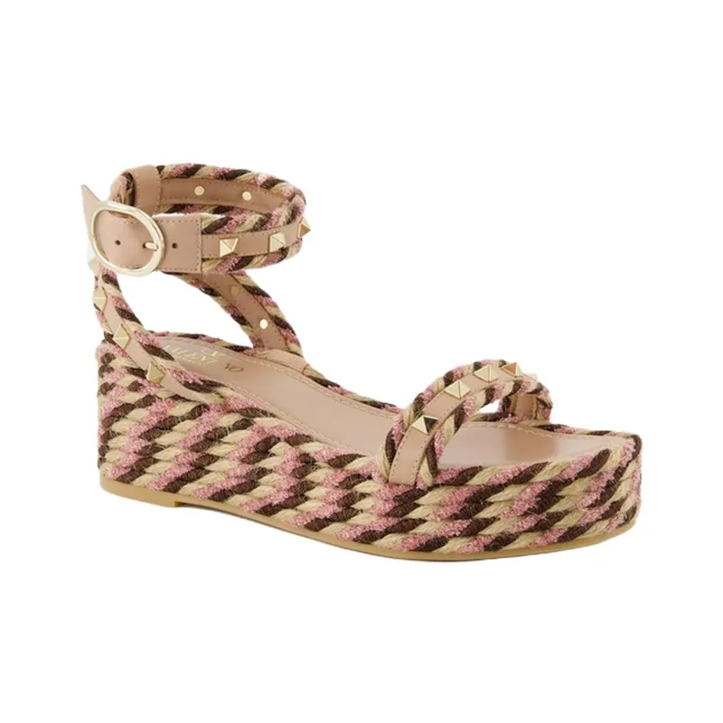 Valentino GARAVANI Rockstud One Strap Sandals Women's Beige Pink-1