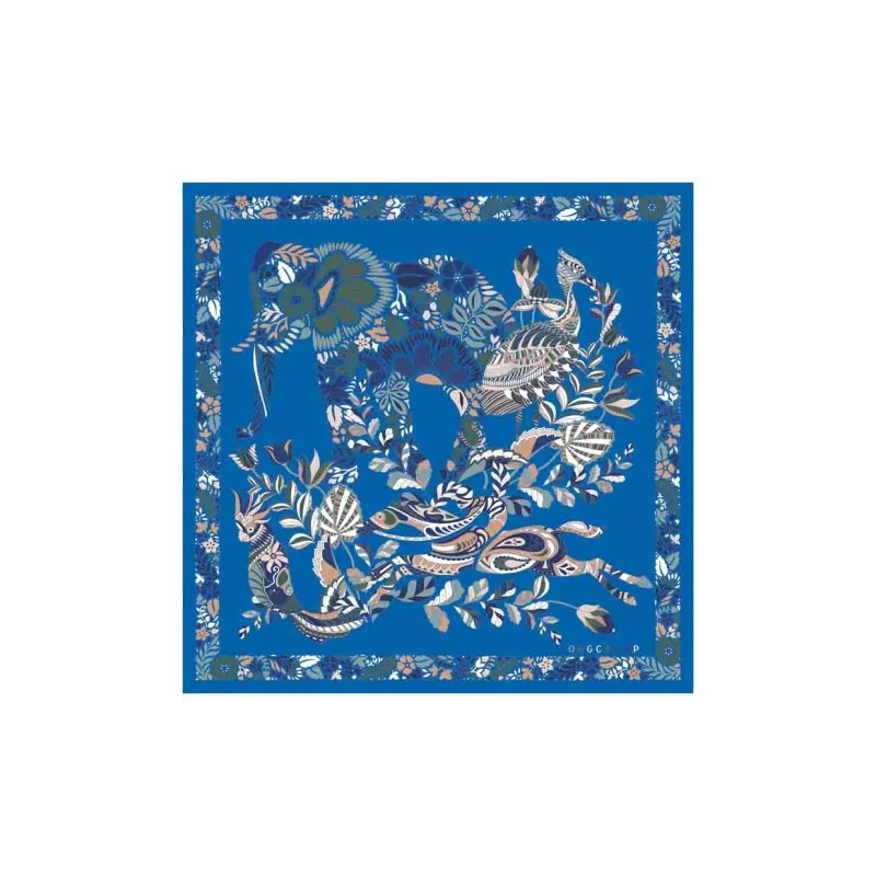 LONGCHAMP Silk Scarves Women's Blue-0