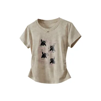 TOUCH T Shirts Women's Gray Khaki