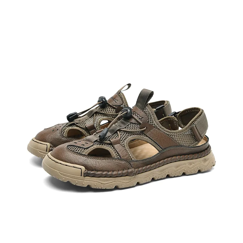 HLA River Trekking Shoes Men Black Khaki-6