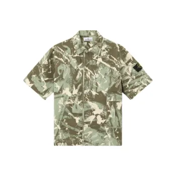 STONE ISLAND Shirts Men Army Green