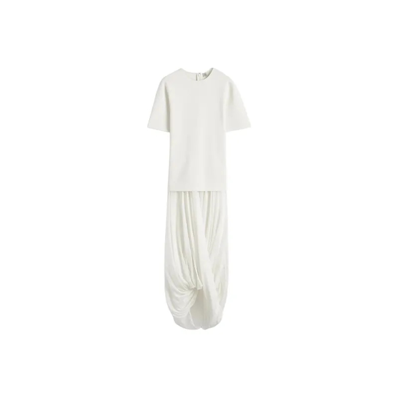 TOTEME Short Sleeved Dress Women's White-0