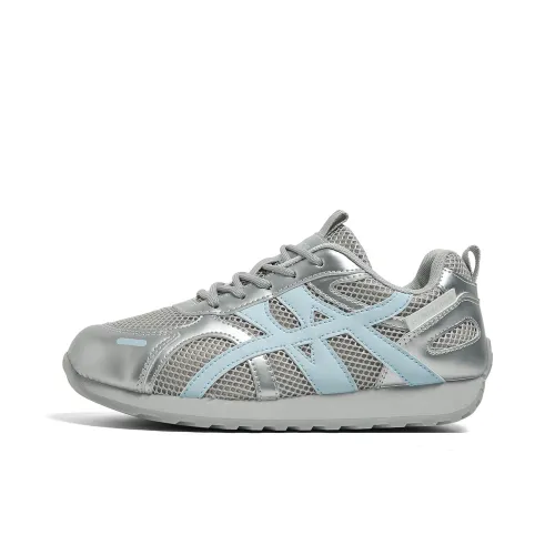 HUANQIU Anti Slip And Wear Resistant Height Increasing Low Top Casual Shoes Women's Gray Blue