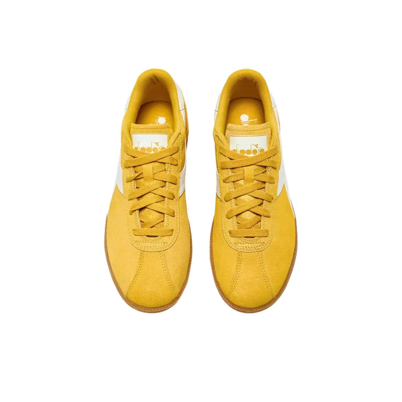 Diadora Anti Slip Wear Resistant Low Top Skateboard Shoes Men's Yellow-3
