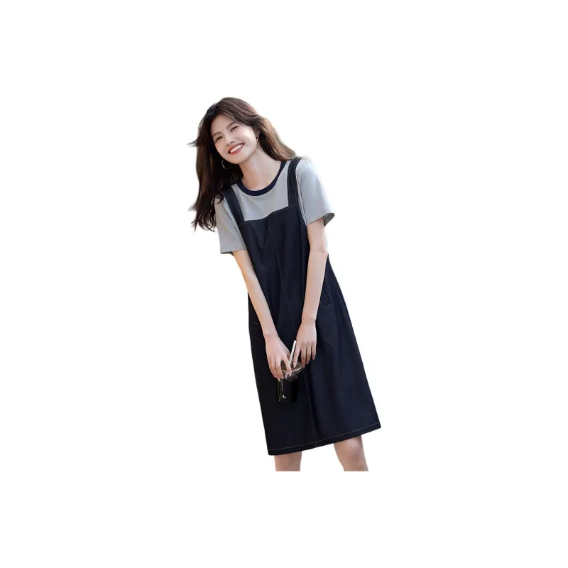 Flowers In Water Short Sleeved Dress Women's-0