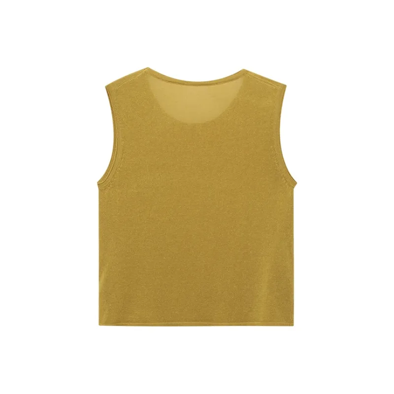 CHARM PICK Tank Tops Women's Yellow-1