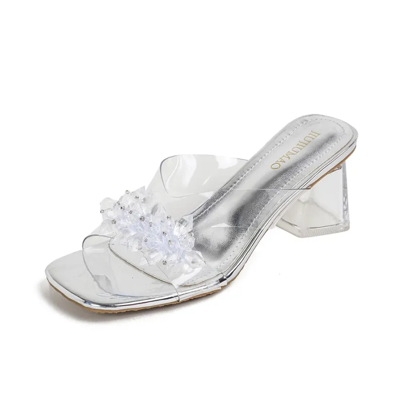 TATAYA Slide Slippers Women's Silver-0