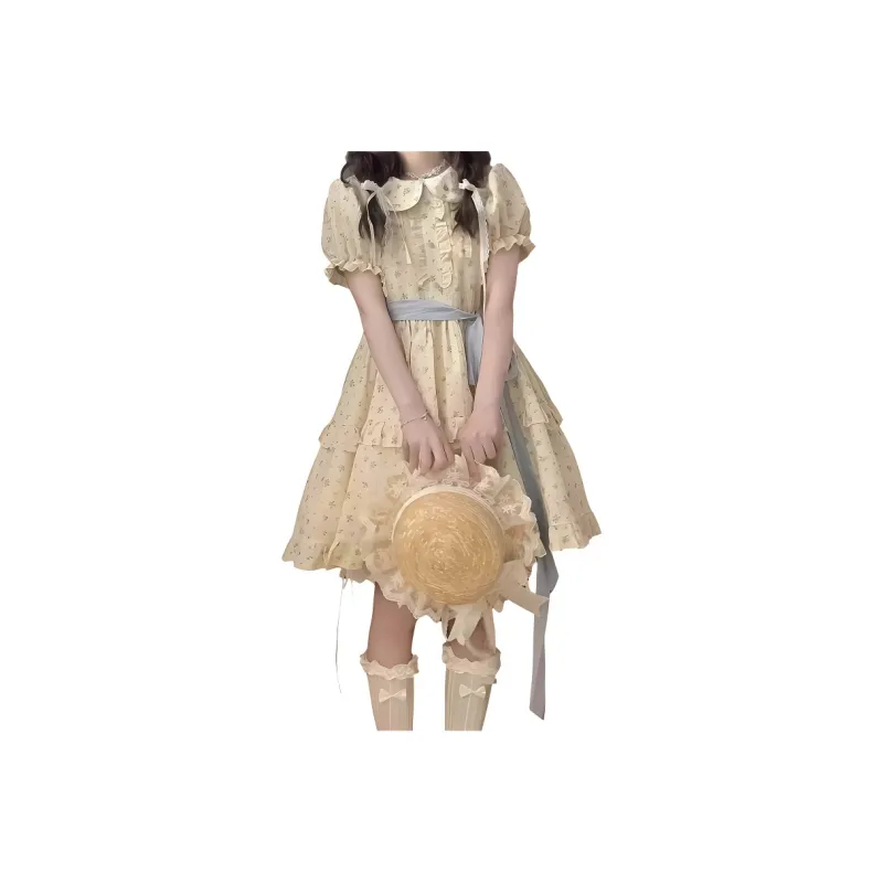 GUOZHEN Short Sleeved Dress Women's-5