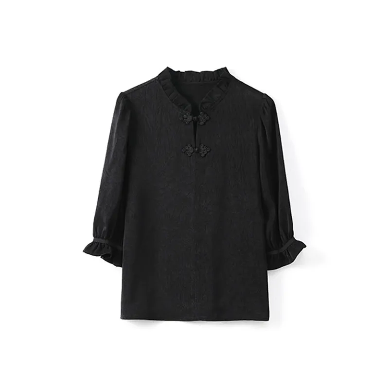 Mu Qingqing Shirts Women's Black-0