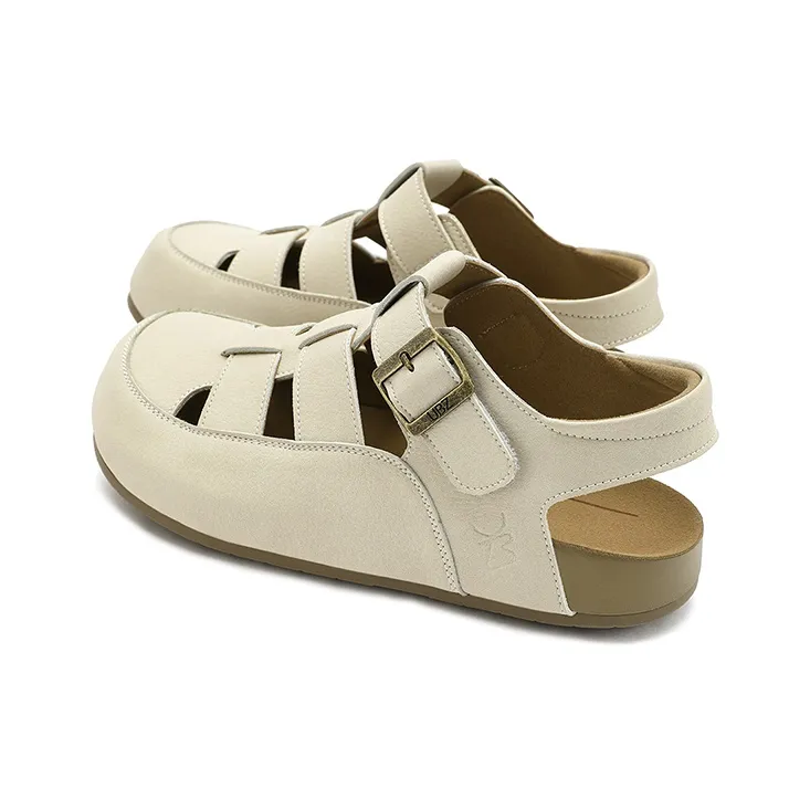 UBZ Roman Sandals Women's Ivory White-3
