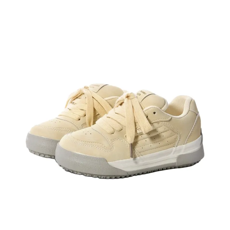 The New Age Family Low Top Skateboard Shoes Women's Light Yellow-1