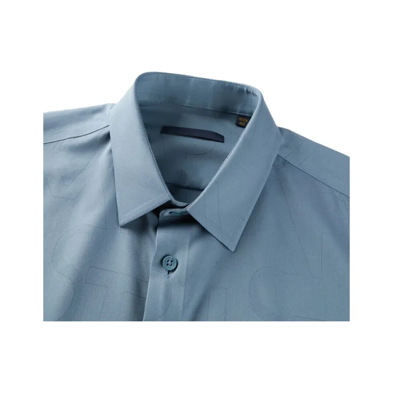 ARTSDON Shirts Men Blue Gray Pattern-2