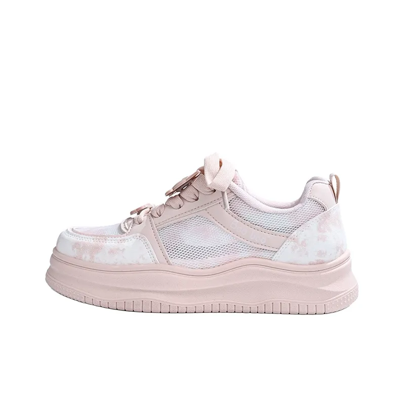 RENBEN Lightweight And Breathable Low Top Skateboard Shoes Women's Pink-0