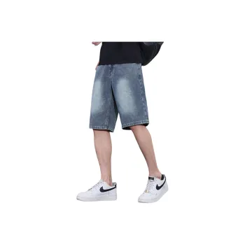 Tonlion Denim Shorts Unisex Vintage Blue