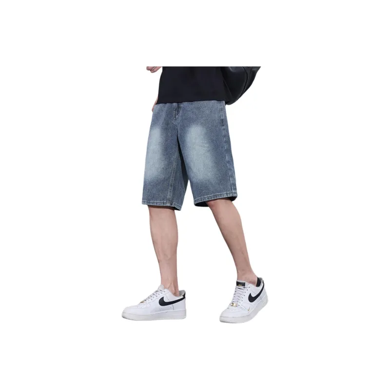 Tonlion Denim Shorts Unisex Vintage Blue-0