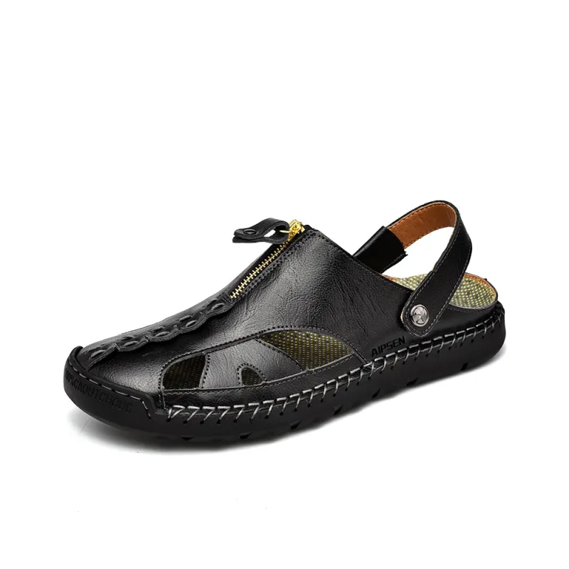 AIPSEN Anti Slip Wear Resistant River Trekking Shoes Men's Black-1