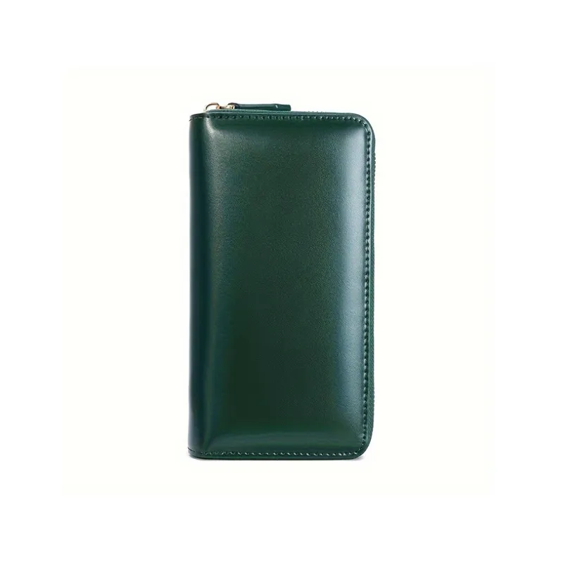 Yalu Polyester With Cow Leather Wallet Unisex Black/Green-1