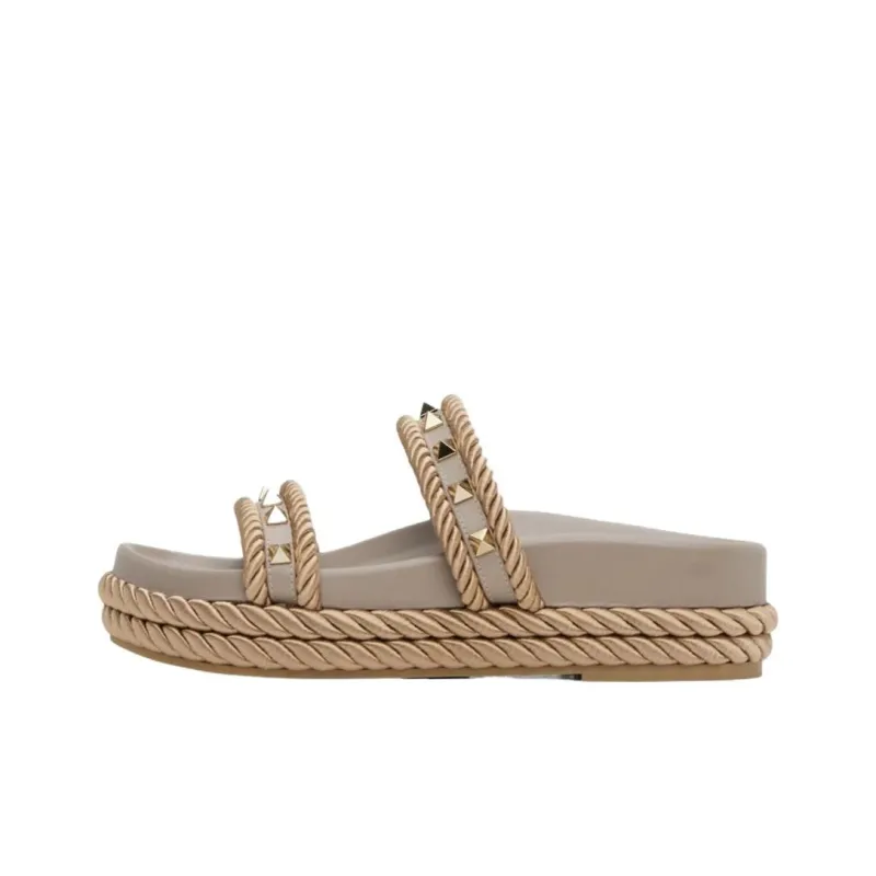 Valentino Slide Slippers Women's Brown-0
