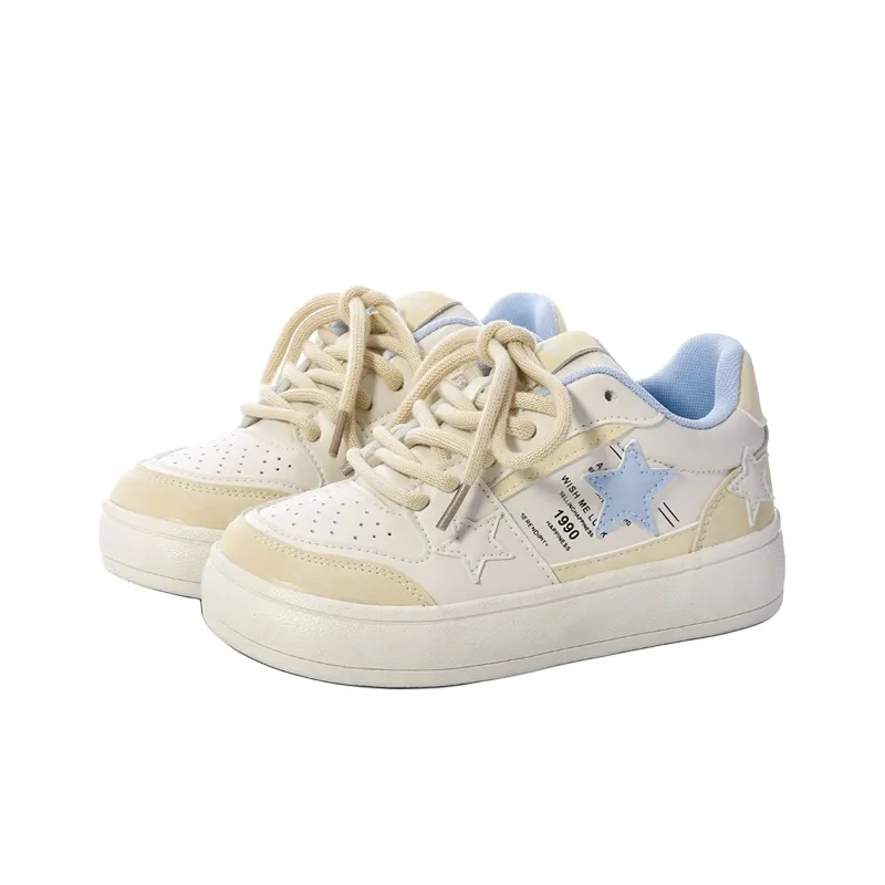 The New Age Family Low Top Skateboard Shoes Women's Light Yellow-1