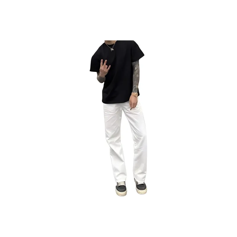 DANJUE Luxury Streetwear Bootcut Pants Versatile Basic Slimming Height Increasing Pants Unisex-0