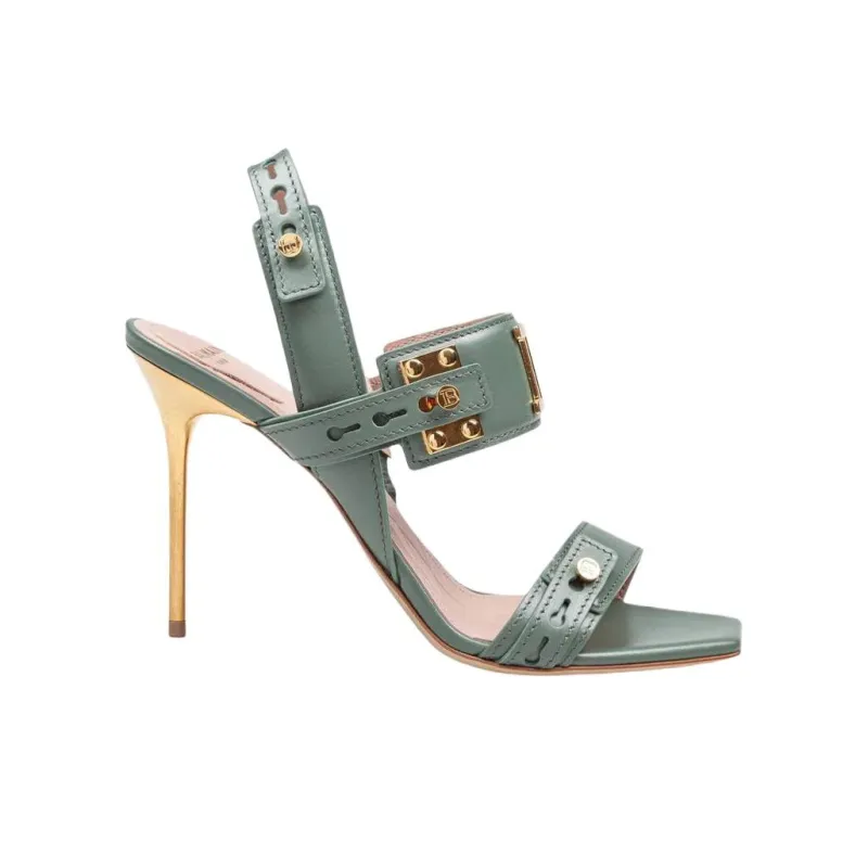 BALMAIN One Strap Sandals 10.5cm Women's Green-1