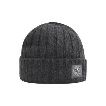 STONE ISLAND Wool Beanies Unisex Gray