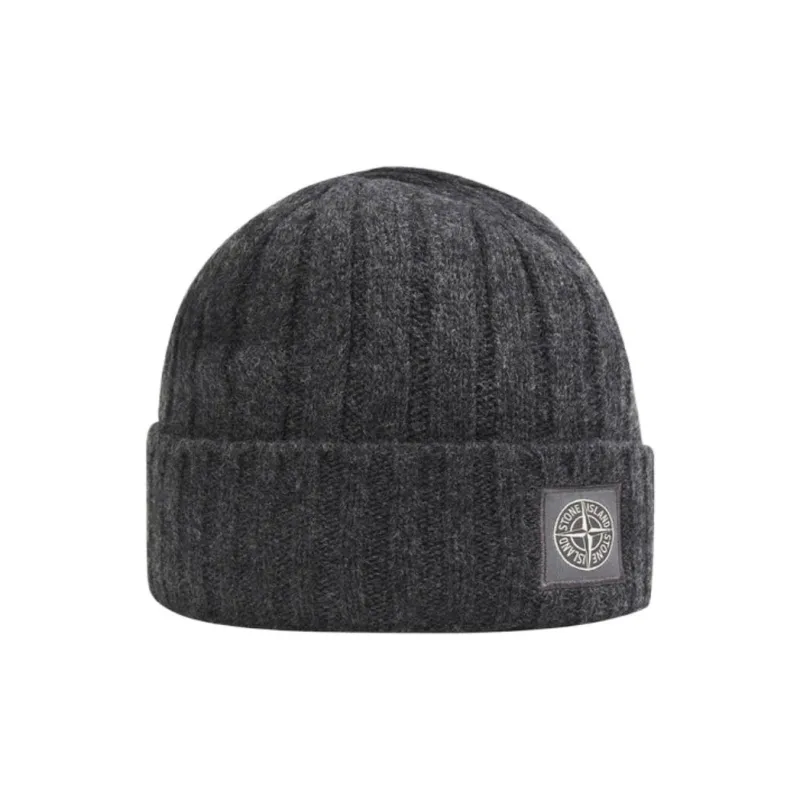 STONE ISLAND Wool Beanies Unisex Gray-0