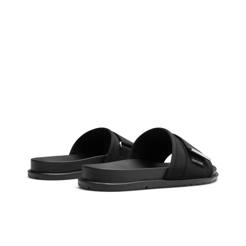 D FUSE SCANDINAVIA Rubber Sole Slip Resistant Slide Slippers Men's Black-3