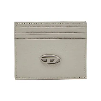 DIESEL Grain Leather Card Holder Men's Gray