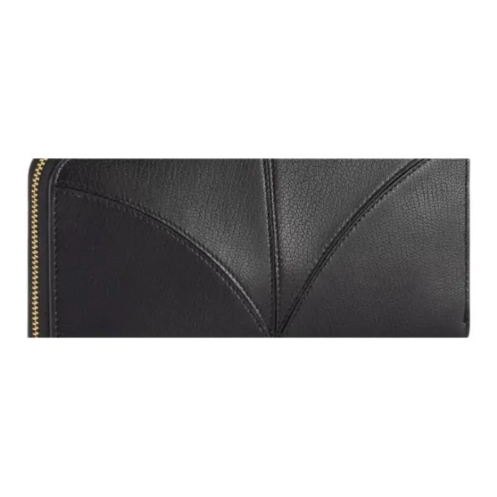BVLGARI Goatskin Wallet Tubas Women's Black-3